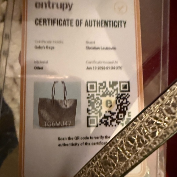 Christian Louboutin Metallic Silver Tote with Red Accents - Picture 4 of 4